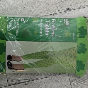 Green Shamrock Footless Tights